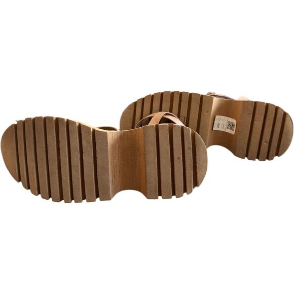 🪻BOGO🪻 ASOS DESIGN Trip Triple Strap Chunky Platform Sandals Beige Size‎ 8.5 - Picture 12 of 16